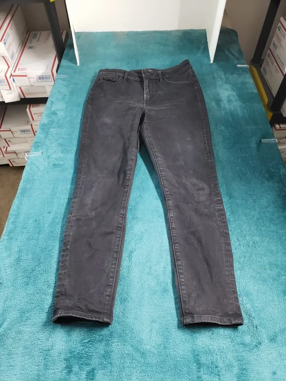 Ann Taylor Jeans Size 6 Petite Women Black Pants Denim Stretch Mid Rise Skinny